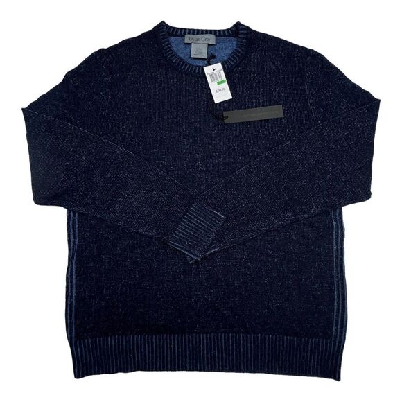 New Dylan Gray Men US L Wool Sweater Navy Blue Sweatshirt Crew Neck Long Sleeve - Picture 3 of 7
